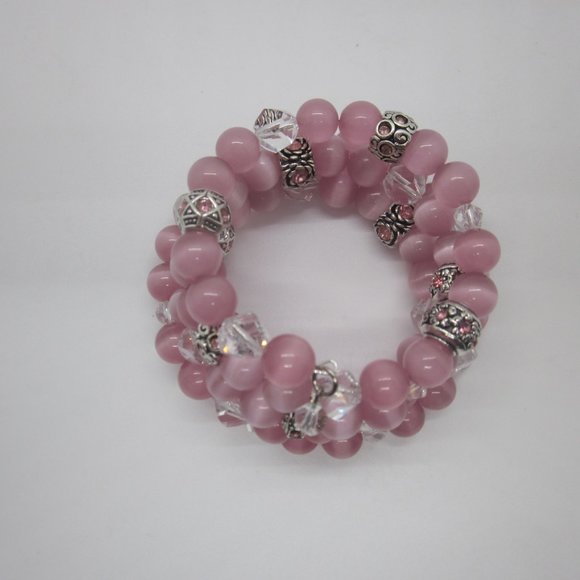 Pink Cats Eye Memory Bracelet - Picture 6 of 6